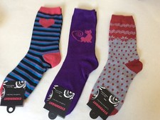 3 PAIRS LADIES NOVELTY SOCKS CATS/STRIPES/DOTS NWT