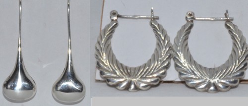 2 PAAR OHRRINGE STERLINGSILBER GESTEMPELT 925