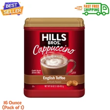 Hills Bros. Instant Cappuccino Mix, English Toffee Cappuccino Mix, 16 Oz Pack 1.