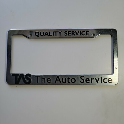 Quality Service The Auto Service Silver Plastic License Plate Frame 