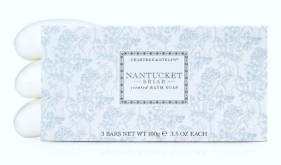 Crabtree & Evelyn Nantucket Briar Scented Bath Soap Set of 3 Bars 3.5 oz 100g Ea
