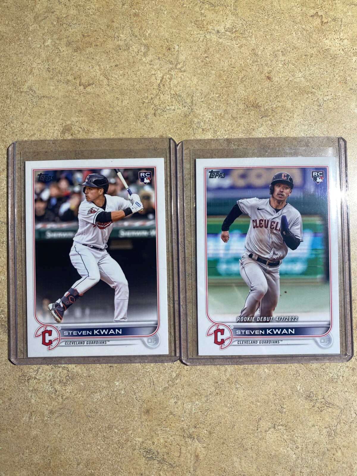 2022 Topps Update Steven Kwan RC & Rookie Debut RC Guardians