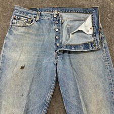 VINTAGE Levis 501 Jeans Mens 36x32 Blue Straight Medium Wash Distressed Y2K