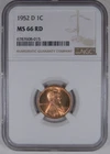 1952-D 1C NGC MS 66 RD Lincoln Wheat Cent [015]