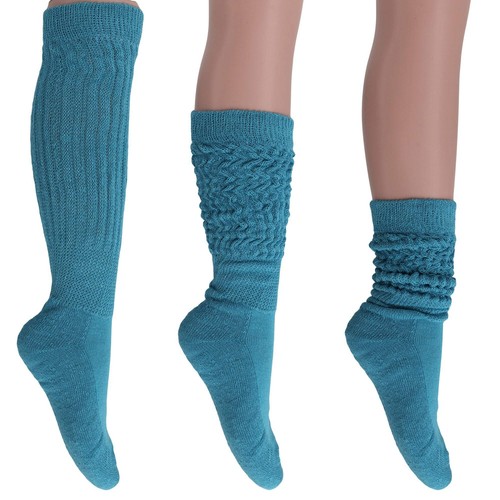 Women's Extra Long Heavy Slouch Socks – 6 Pairs, Size 9-11 | Soft Cotton, Retro - Picture 19 of 30