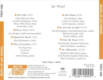 MUSIC OF JAY WEIGEL NEW CD