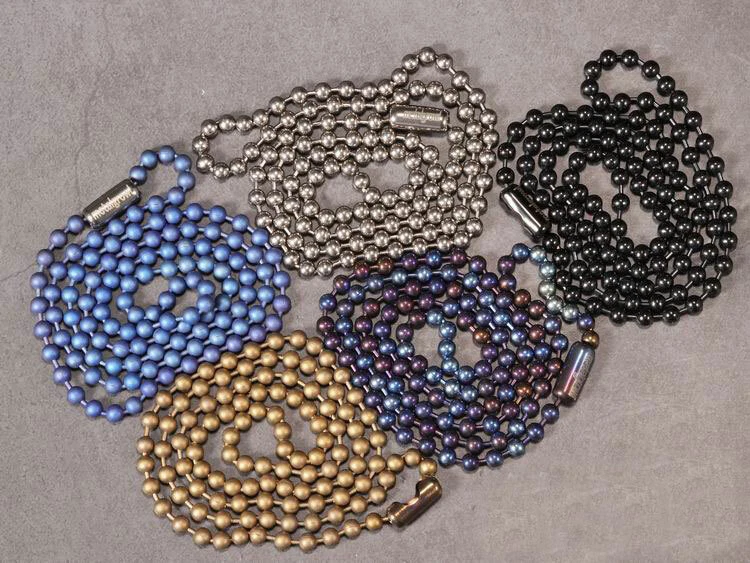 Colar ultraleve corrente de contas de bola redonda titânio puro antialergia 2/2.4/3/4mm - Imagem 3 de 4