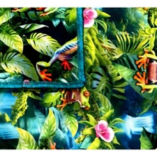 Tropical Tree Frog Bandana Headband Chemo wrist wrap head band neck scarf Cotton