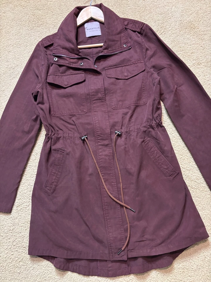 Chaqueta cortavientos Bagatelle para mujer resistente al agua Anorak longitud media vino S Foto 3 de 4