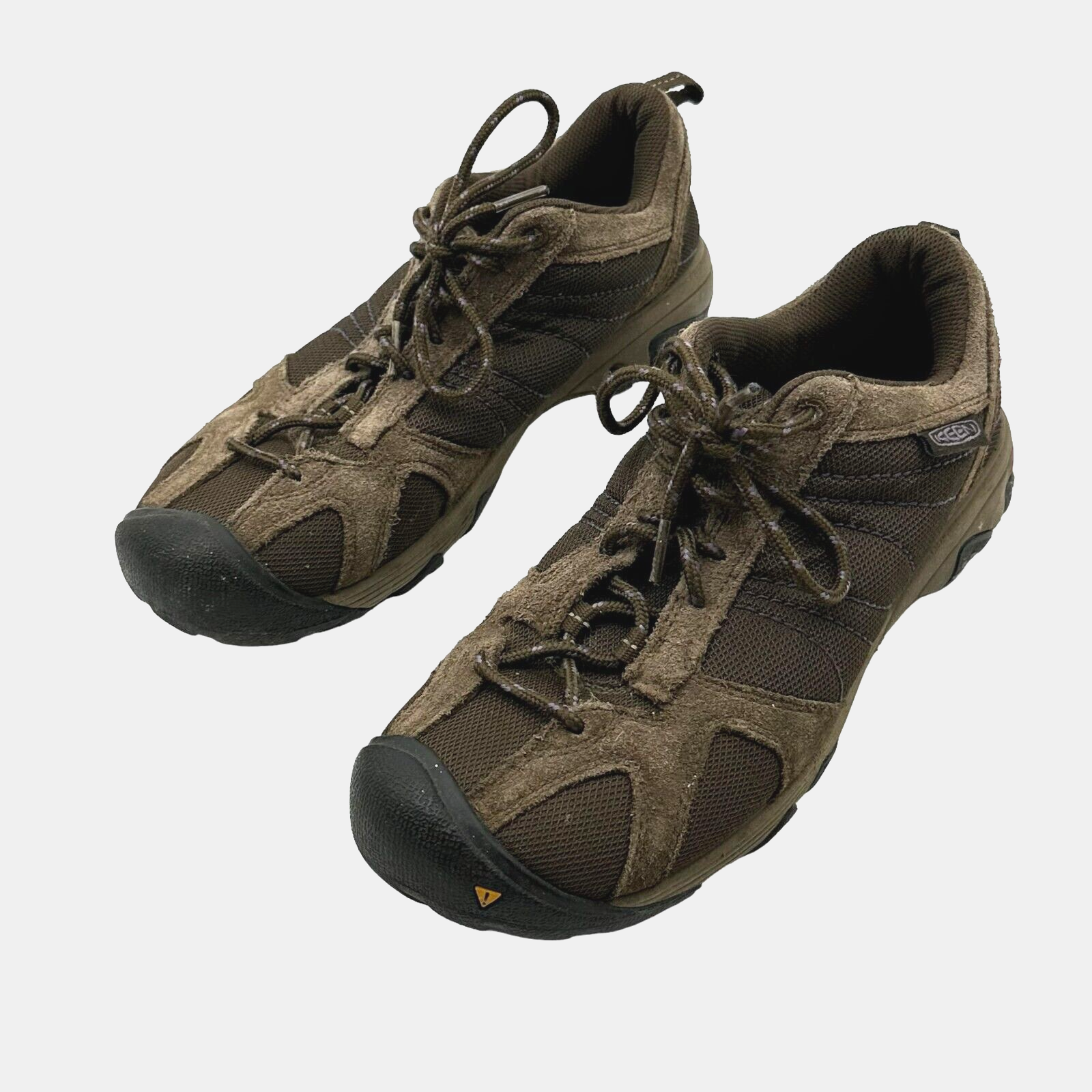 KEEN Scarpe da trekking da donna marroni con lacci taglia 9 solette