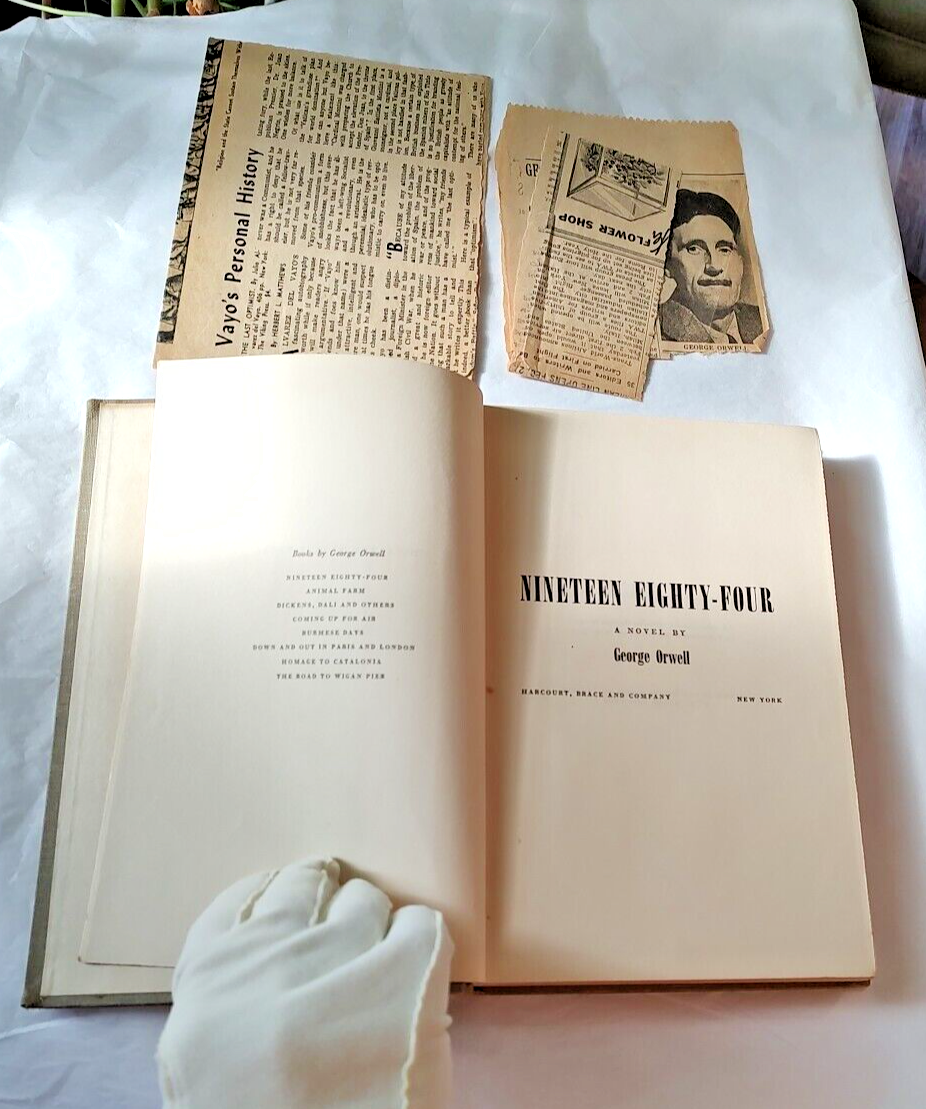 EightyFour Orwell First Edition 1949 w/ Newspaper