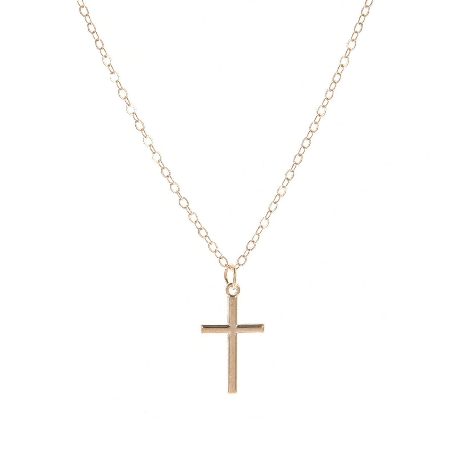 Silver Gold Metal Cross Pendant Charm Ladies Girls Women Chain Fashion Necklace