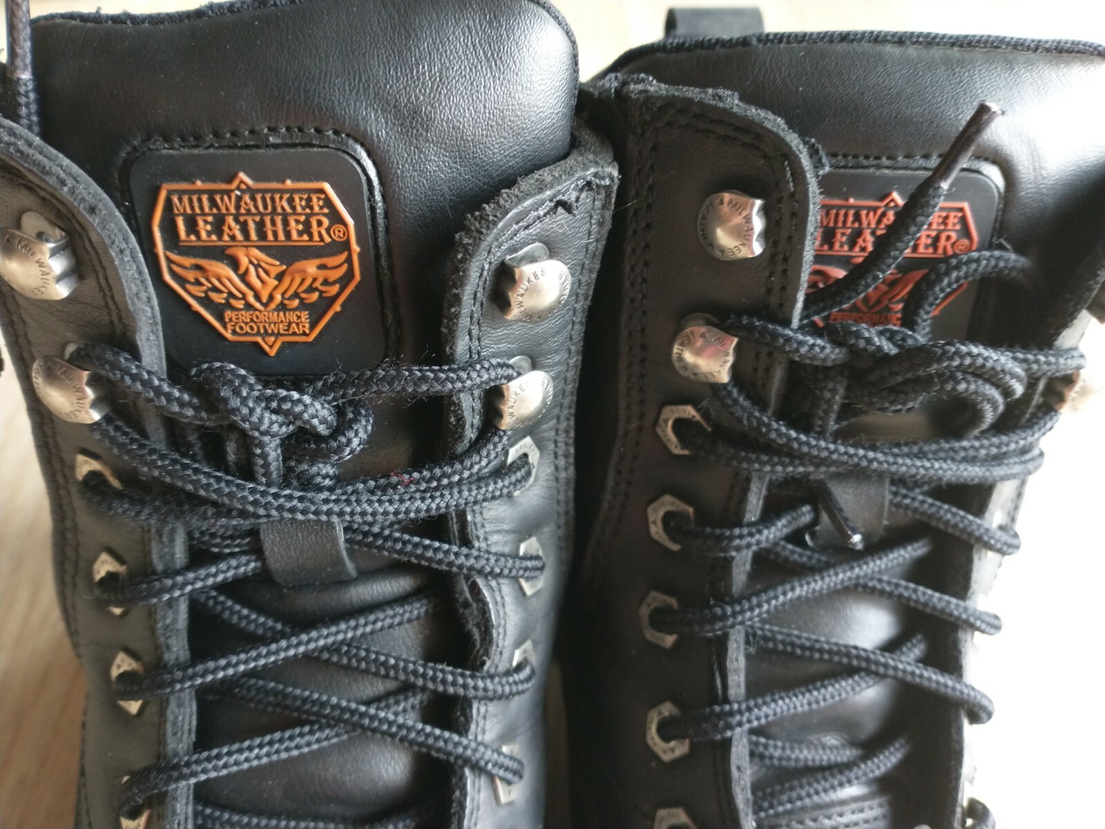 NWoB MILWAUKEE LEATHER MBL9320 Women Combat Boot Waterproof Lace Zip Black US9.5