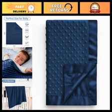 Soft Minky Dot Baby Blanket with Silky Satin Backing - Perfect Gift for Boys  G