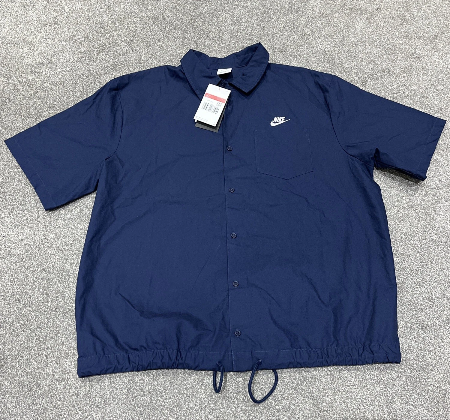 Nike Club Oxford Camicia a Maniche Corte con Bottoni Blu FN3902 410 Large (L)