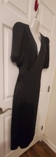 Express Women's Wrap Dress NWT Maxi Black Size Medium Short Sleeve V Neck