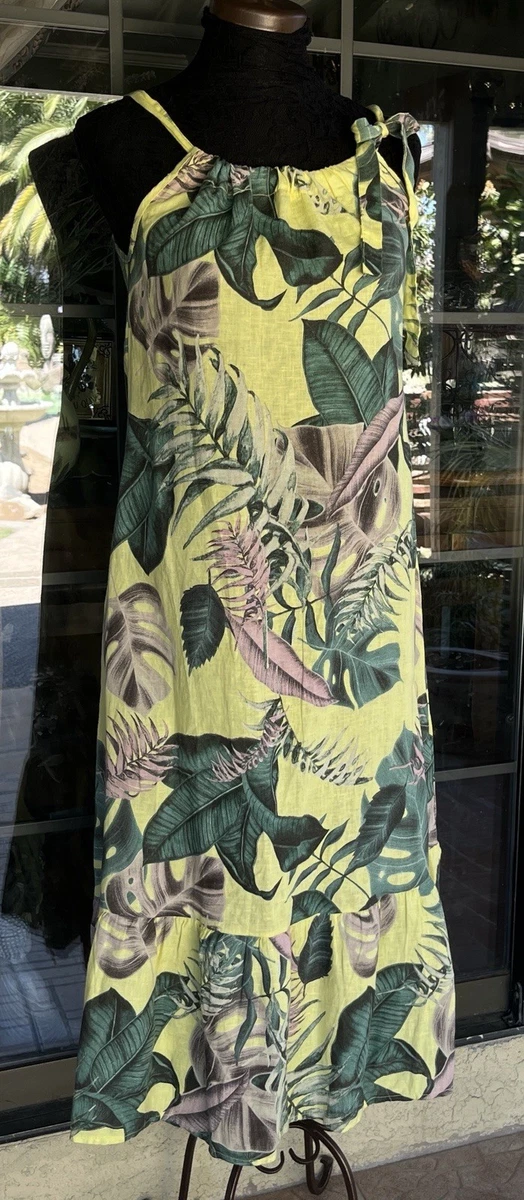 bella umbra linen dress Bella Umbra Made in Italy FLAX Lagenlook Chico LINEN Dress CORAL Size XS/M/S
