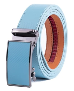 Mens Belt Genuine Leather Ratchet Belt Automatic Buckle Adjustable
