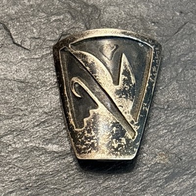 Small Southwest Navajo Hopi Bolo Slide Sterling Silver ~1950s Vintage Overlay Ce