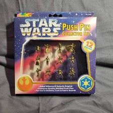 Vintage Star Wars Push Pin Collector 12 Piece Set - 1997 Roseart NIB