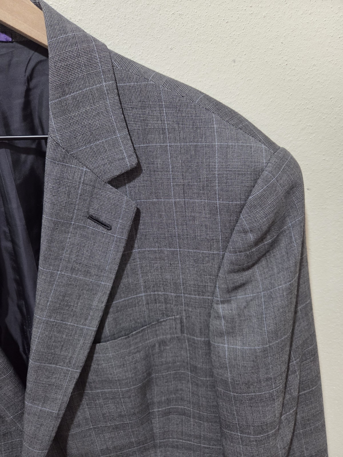 Ralph Lauren Purple Label Douglas Glen Check Plaid Wool Blazer Jacket 44R image 3