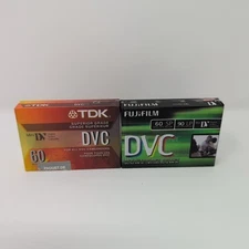 Lot of 2 TDK Fujifilm DVC Mini-DV 60 Blank Tapes Digital Video Cassettes DVC60