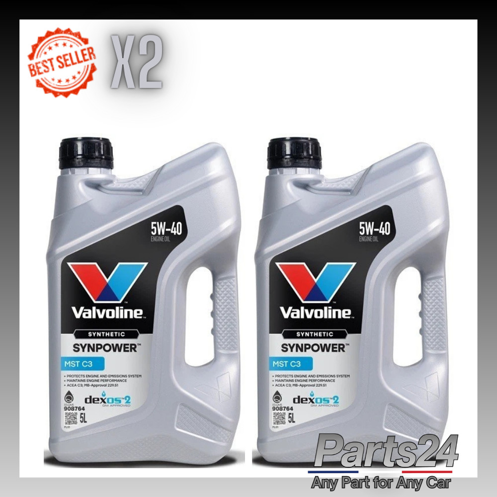 2x Valvoline SynPower MST C3 5W-40 5w40 Fully Synthetic Engine Oil 5L 5 Litres