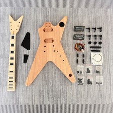 DIY Dean Electric Guitar 6 String Unfinished Kit Maple Top Mahogany Body