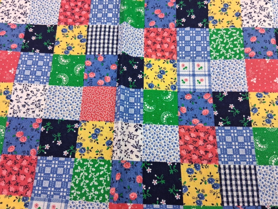 Postage Stamp Calico Patchwork Cheater Quilt Fabric Floral Tiny Print 2 Colorway - Image 3 of 4