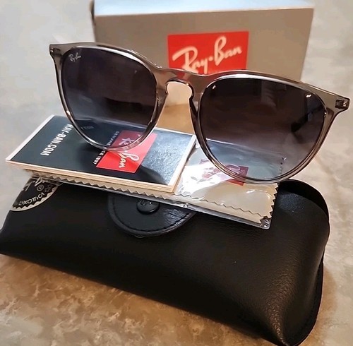 🔥 Occhiali da sole unisex Ray-Ban Erika originali RB4171 65138G grigio trasparente 54 mm - Foto 5 di 9
