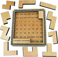 Caesar'S Calendar Wood Puzzle-A-Day Challenge, 365+ Solutions, Brainteaser Gift 