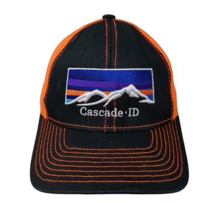 Outdoor Cap Baseball Cap Black Orange OS Cascade ID Mountain Patch Mesh Hat