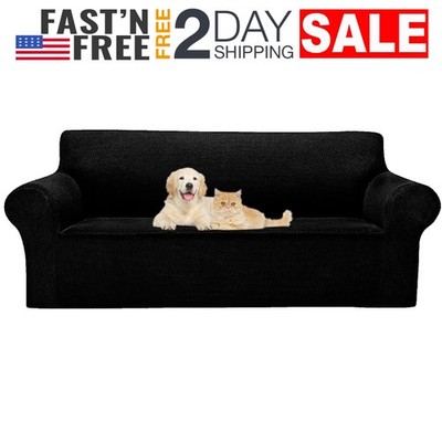 Funda Protectora Para Sofa De Sala 3 Asientos Negra Cobertores Forros En Oferta