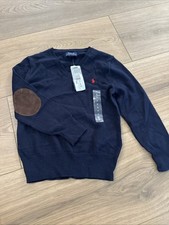 NWT Boys Polo Ralph Lauren V Neck Navy Sweater 6 59.50