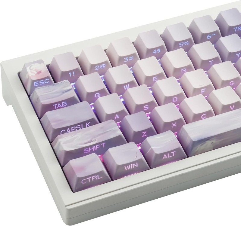 Sunzit PBT Keycaps 130 Keys Custom Cherry Profile Dye-Sub Keycap Set Monet Wate