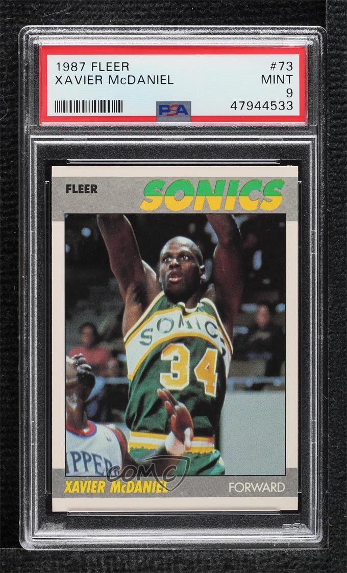 1987-88 Fleer Xavier McDaniel #73 PSA 9 MINT 10fh