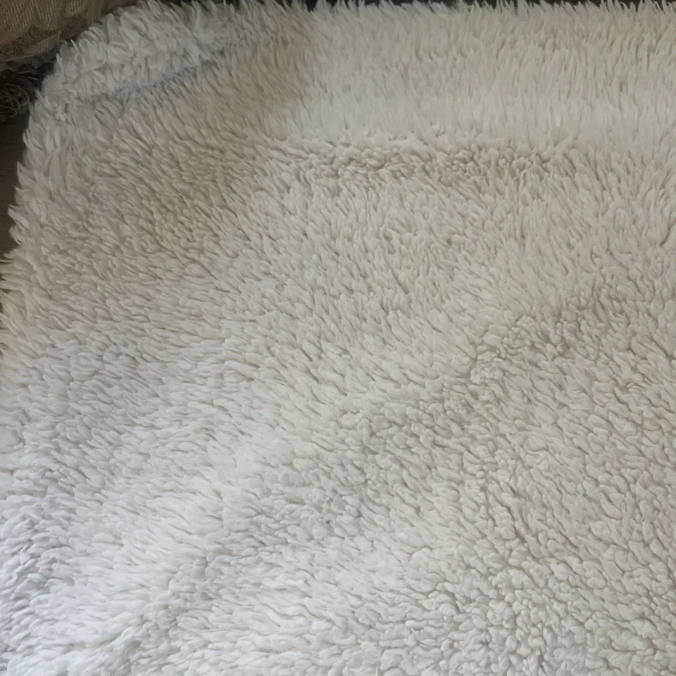 Pottery Barn Ivory White Faux Fur 26x26 Decorative Pillow Covers Set Of 2 - Image 3 of 4