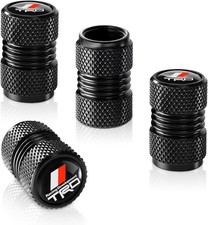 Toyota Trd Tire Valve Stem Caps Black O-ring Seal Corrosion Resistant 4 Pack