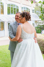 White Lace & Tulle A-Line Wedding Dress V-Neck Sleeveless Plus Size 24