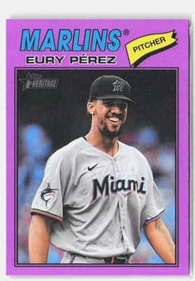 2026 Topps Heritage #18 Eury Pérez Light Purple