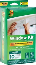 Duck Brand Window Insulation Kit Fits 10 Windows Shrink Film Tape 62x420 Inch Cl