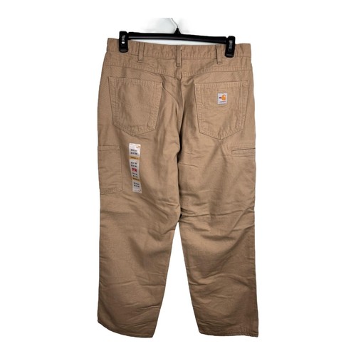 Carhartt Jeans Uomo 35x30 (35x31) Khaki FR Pantaloni Vestibilità Originale Resistente alla Fiamma - Foto 2 di 13