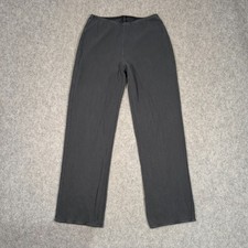 Skims Black Micro Ribbed Knit Wide Leg Pull-On Pants Women's Size Medium
