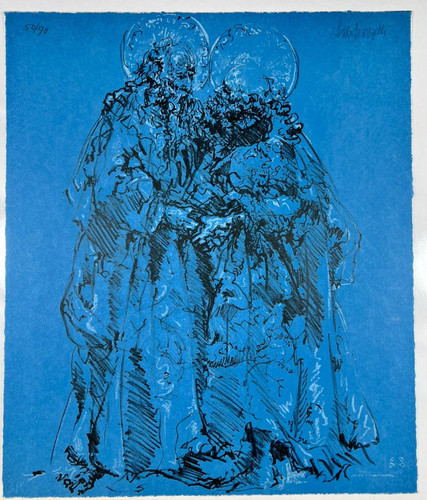 🎨 Lello Scorzelli Lithograph Signed 59/90 Chimeras Figures Graphic 53cm