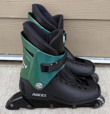 Roces Majestic 12 Forrest Green 1997 Aggressive Skates Size 9 Vintage Nice!!