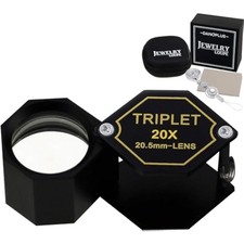 20x Magnifier Jewelry Loupe Triplet Lens 20.5mm Optical Glass Pocket G