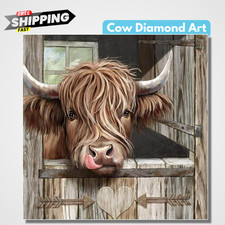 Cow Farm Animal 5D Diamond Painting Kit 12 x 12 Inch DIY Craft Home Wall Decor
