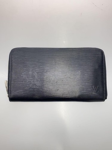 Louis Vuitton Long Wallet Zippy Organizer Epi Blk Leather Plain Men's Used