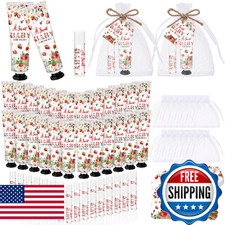 Dansib 24 Sets Strawberry Baby Shower Hand Cream and Lip Balm Gift Sets Sweet Ba