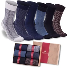 Men’s Bamboo Dress & Trouser Socks 6-Pack - 595